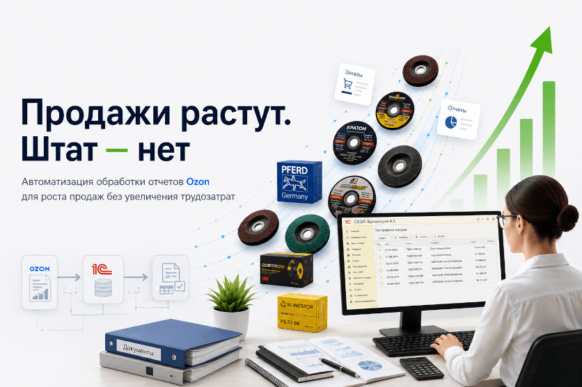 Как в «Абразив-Технолоджиз» перестали копировать 300 строк реализаций вручную и ускорили обработку заказов Ozon